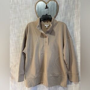 Time and Tru Beige Button-Up Top
